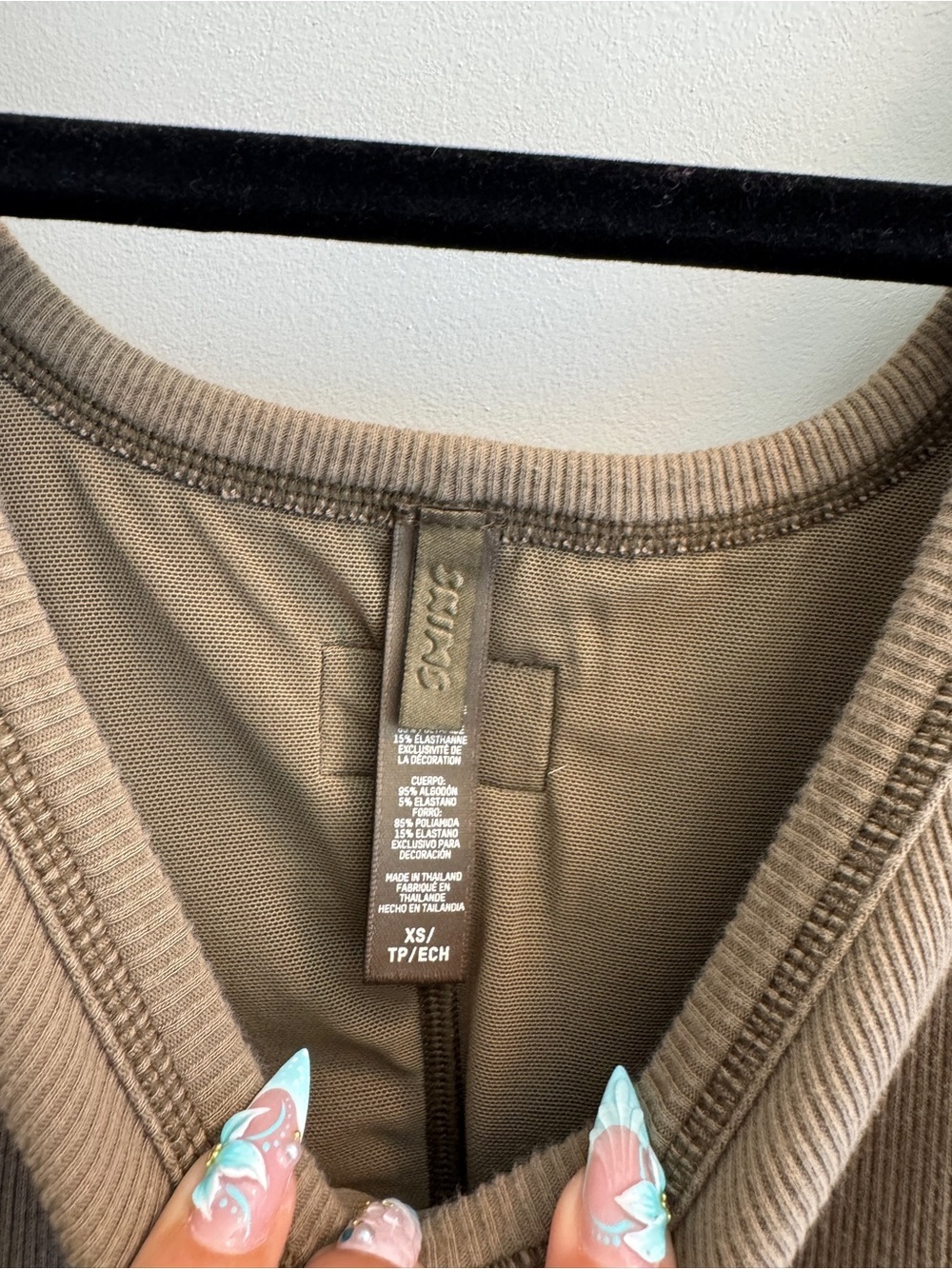 SKIMS khaki Cotton Rib romper - Picture 3 of 4